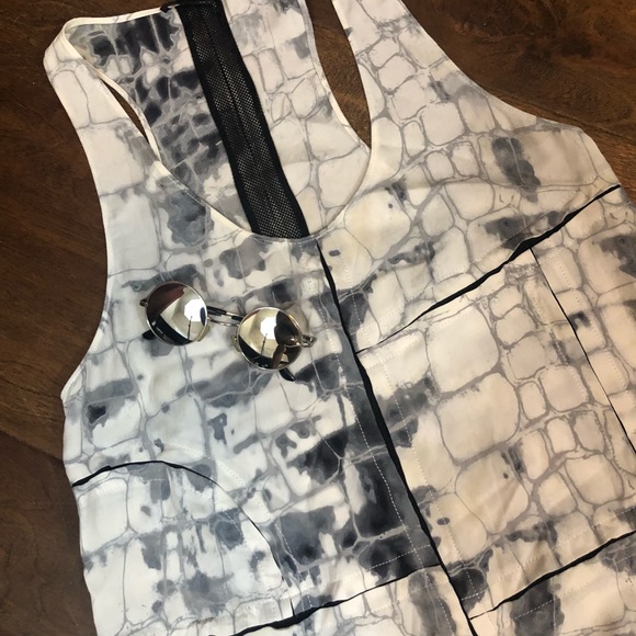 Alexander Wang Marbled Silk Summer Shift Dress - Picture 4 of 8